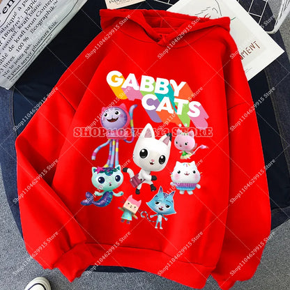 Gabby Dollhouse Sweatshirt Cute Anime Cartoon Girls Cotton Fashion Casual Sports Thin Tops Spring Autumn Children Clothes Gifts
