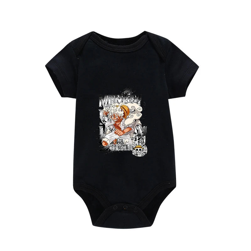 Tutina per Neonati in Cotone con Stampa Anime Zoro-Luffy, Abbigliamento per Bambini 3-24 Mesi, Body Morbido e Sicuro