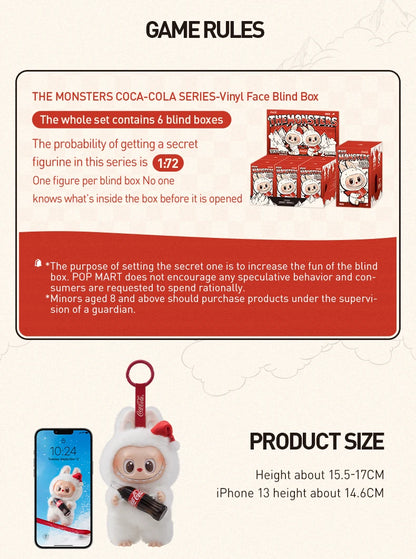 POP MART Labubu the Monsters Coca-Cola Series Kawaii Anime Action Figure Vinyl Face Blind Box Surprise Mystery Doll Toy