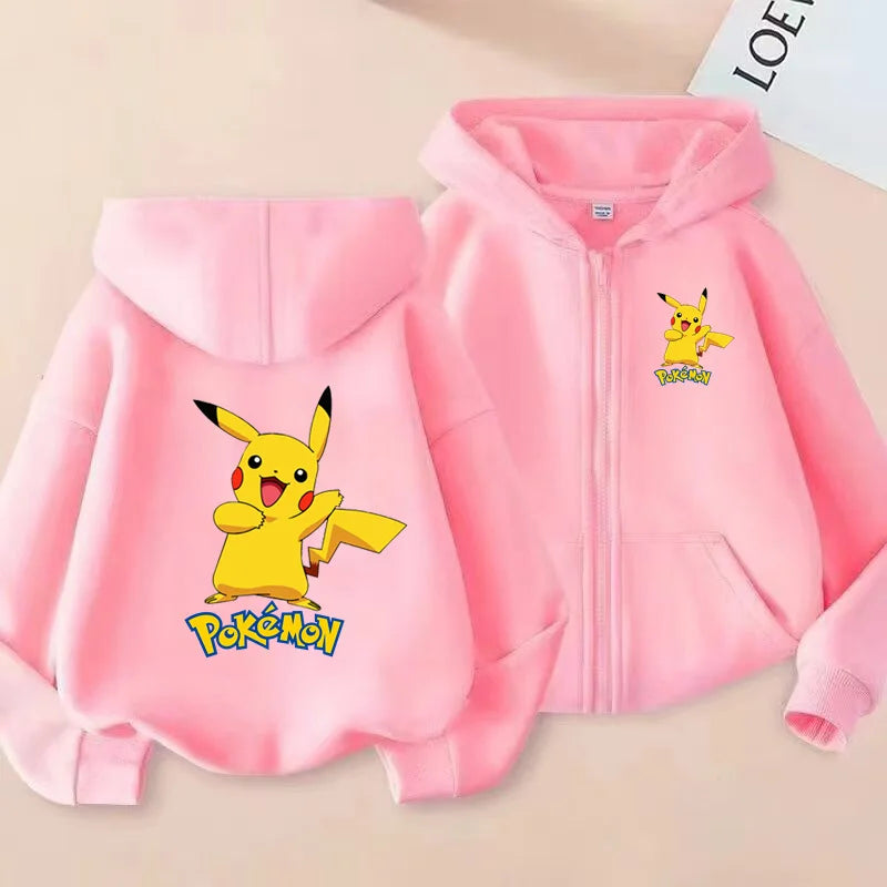 Children's Zipper Style Anime Movie Electric Mouse Print Sweatshirt Coat Boys Girls3-12Yrs Hoodie Sports Casual Cardigan Clothes