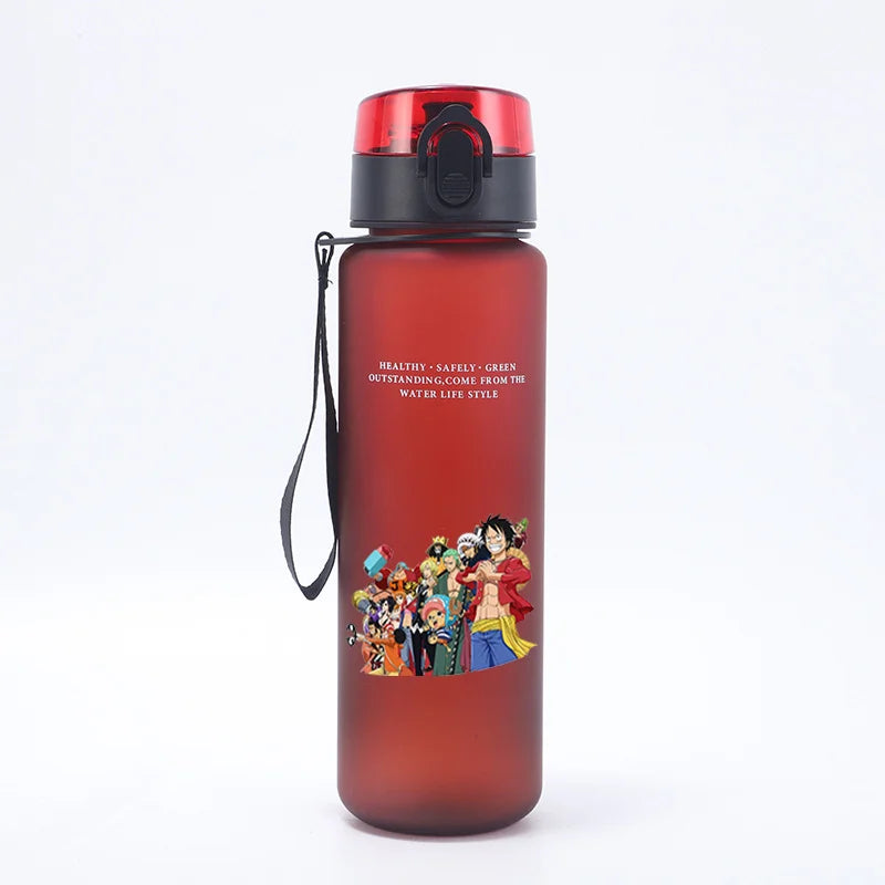 Borraccia Sportiva per Bambini da 650ml, Design Anime Zoro-Luffy, con Corda per Trasporto, Bottiglia Portatile per Acqua