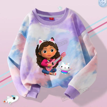 Gabby Dollhouse Children Hooded Sweater Anime Printed Hoodies Cartoon Long Sleeved Spring Autumn Sweatshirts Kids Clothes Gift