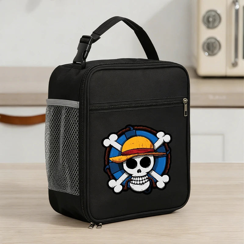 Borsa Termica per Pranzo One Piece per Ragazzi, in Alluminio Isolante, Spessa, con Design Carino a Tema Anime, per Studenti e Lavoratori d'Ufficio