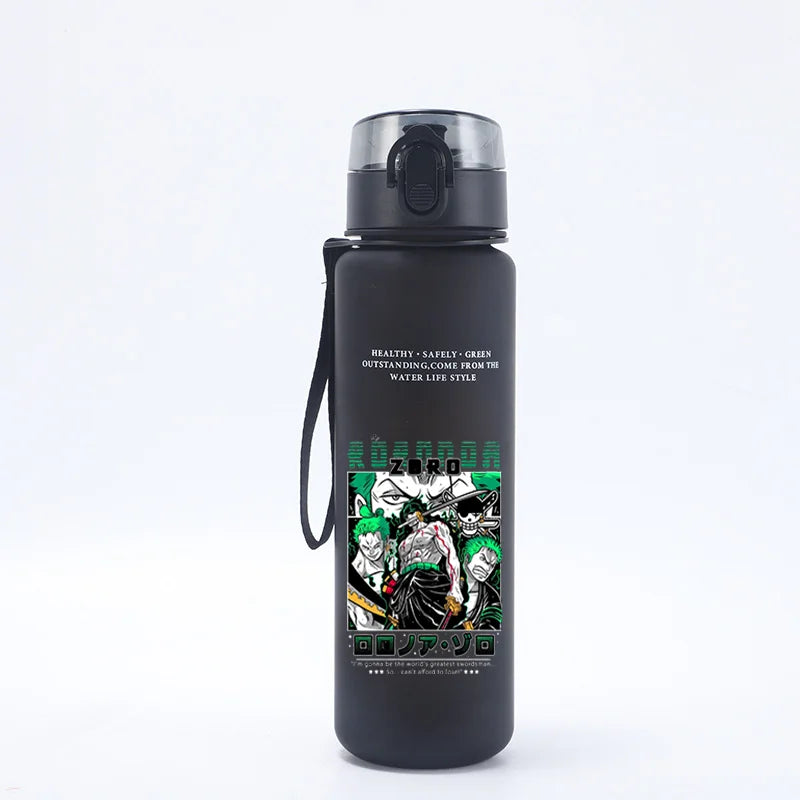 Borraccia Sportiva per Bambini da 650ml, Design Anime Zoro-Luffy, con Corda per Trasporto, Bottiglia Portatile per Acqua