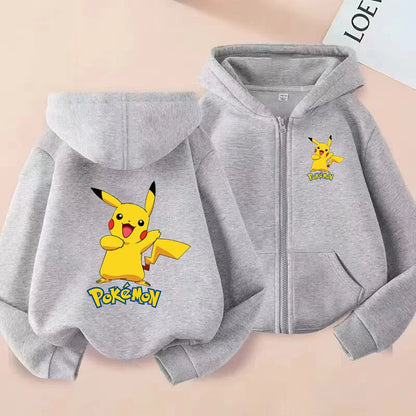 Children's Zipper Style Anime Movie Electric Mouse Print Sweatshirt Coat Boys Girls3-12Yrs Hoodie Sports Casual Cardigan Clothes