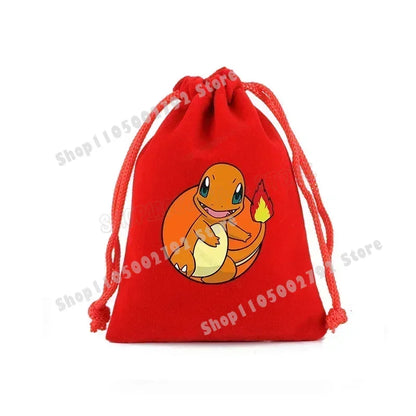 Pokemons Pikachu Storage Drawstring Bag Party Candy Package Cartoon Gengar Charizard Portable Boy Key Pouch Kids Gift Bags