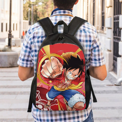 One Piece Luffy  Casual Backpack Durable Student Hiking Travel Cartoon  Daypack for Men Women College Shoulder Bag