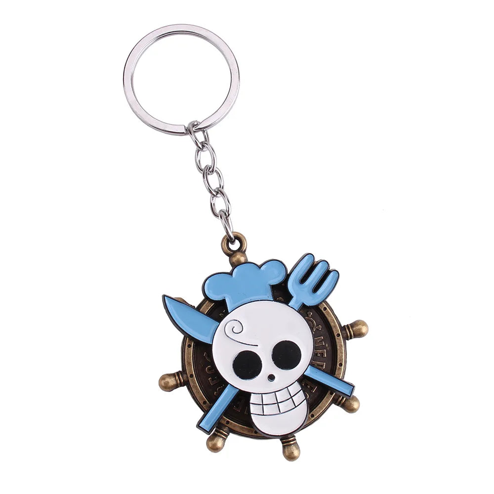 One Piece Luffy Anime Keychain, Cute Metal Cartoon   School Bag Ornament, Birthday Gift for