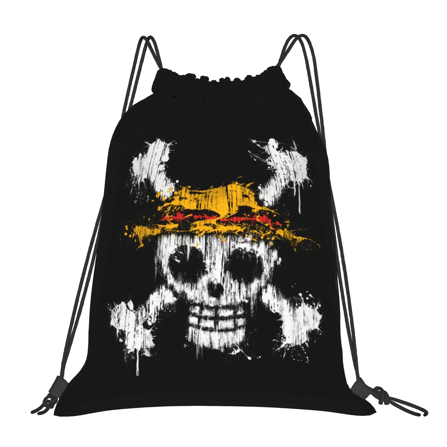 One Piece Zoro Skull Backpack Drawstring Sports Bags Gym Bag Water Resistant  String Sackpack for Exercise