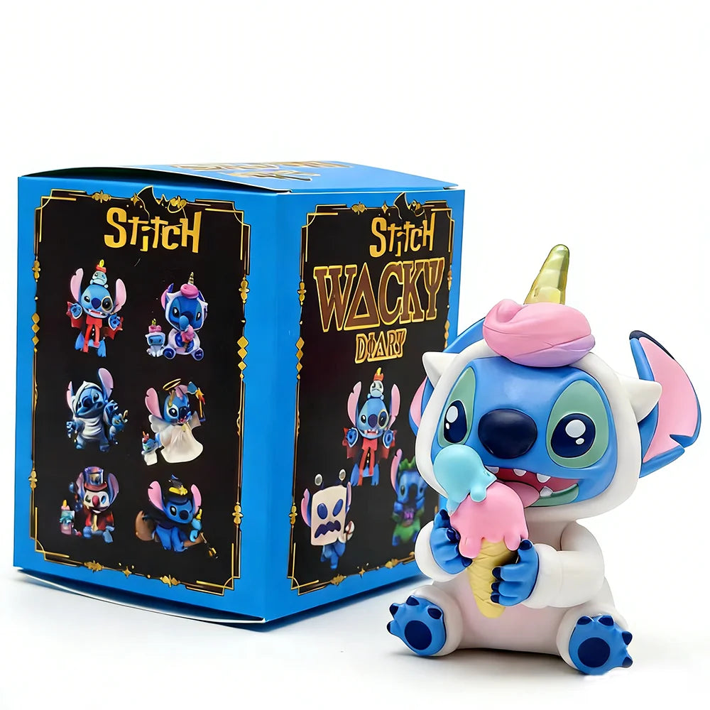 Disney Stitch Weird Diary Series Anime Figures Creative Cute Doll Statue Model Mystery blind box Toys Children Halloween gifts