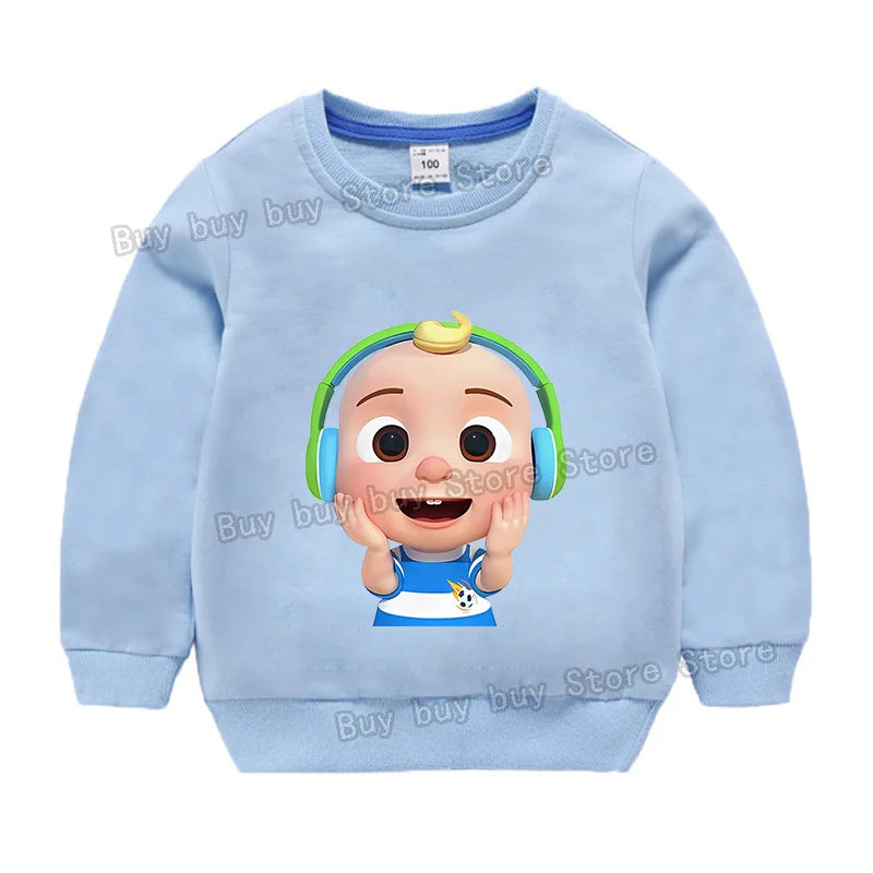 Cocomelons Sweatshirt Kids Cartoon Cotton Pullover Long Sleeve Clothing Boys Girls Hoodie Autumn Spring Tops Clothes Sportswear
