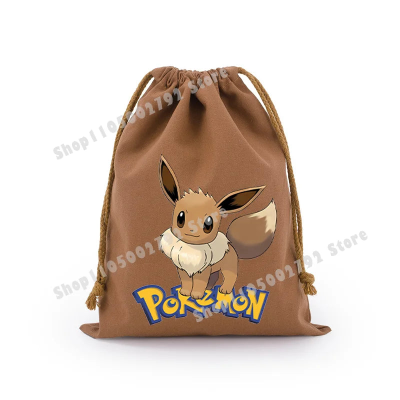 Pokemons Pikachu Storage Drawstring Bag Party Candy Package Cartoon Gengar Charizard Portable Boy Key Pouch Kids Gift Bags