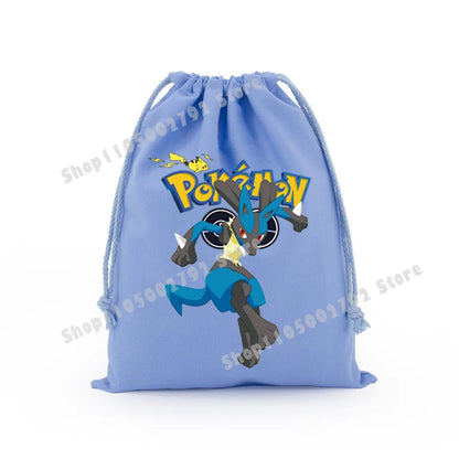 Pokemons Pikachu Storage Drawstring Bag Party Candy Package Cartoon Gengar Charizard Portable Boy Key Pouch Kids Gift Bags