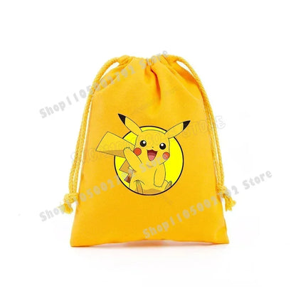 Pokemons Pikachu Storage Drawstring Bag Party Candy Package Cartoon Gengar Charizard Portable Boy Key Pouch Kids Gift Bags