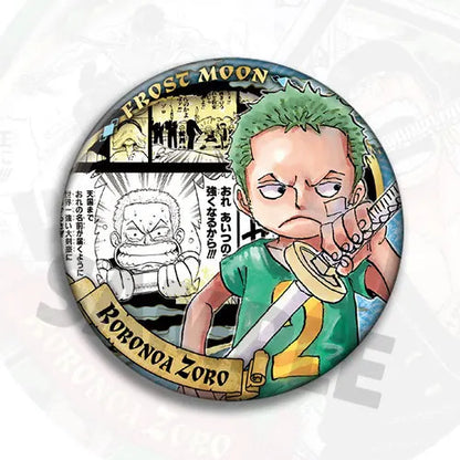 One Piece Zoro Anime Badge Pin Brooch Replica Collectible Shiny Film Medal Merchandise Accessories Gift for Fans Cosplay Party