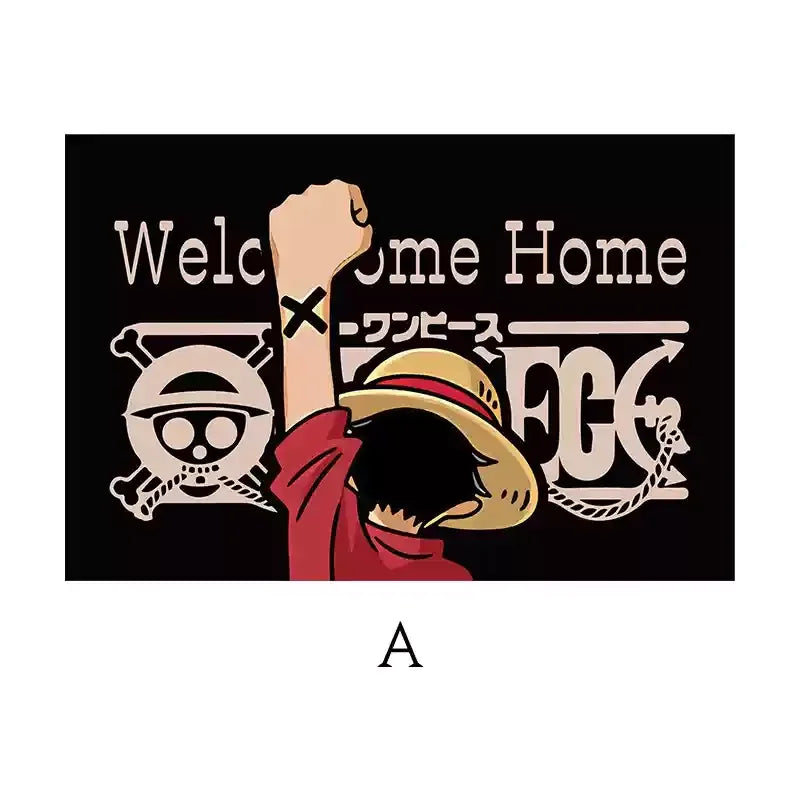 Hot Selling One Piece Anime Cartoon Home Entrance Silk Circle Floor Mat Cuttable Pvc Floor Door Mats Non-Slip Washable Mat Carpe