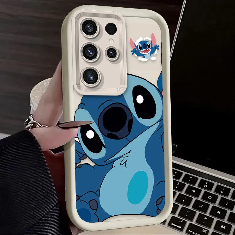 Cute Disney Stitch Phone Case for Samsung Galaxy S24 S25 S23 Ultra S22 S21 Plus FE A36 A56 A26 A16 A06 A15 A25 A35 A55 5G Cover