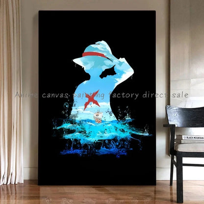 Anime Luffy Poster Printing Canvas Painting Home Living Room Suitable for Bedroom Bar Cafe Entrance Art Wall Painting Decoration