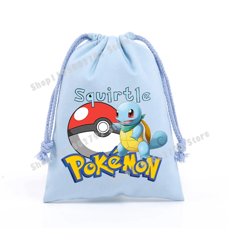 Pokemons Pikachu Storage Drawstring Bag Party Candy Package Cartoon Gengar Charizard Portable Boy Key Pouch Kids Gift Bags