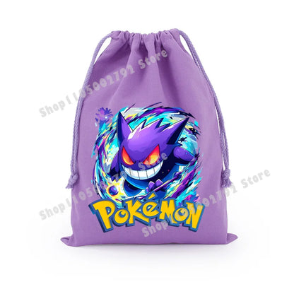 Pokemons Pikachu Storage Drawstring Bag Party Candy Package Cartoon Gengar Charizard Portable Boy Key Pouch Kids Gift Bags