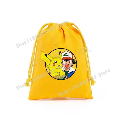 Pokemons Pikachu Storage Drawstring Bag Party Candy Package Cartoon Gengar Charizard Portable Boy Key Pouch Kids Gift Bags