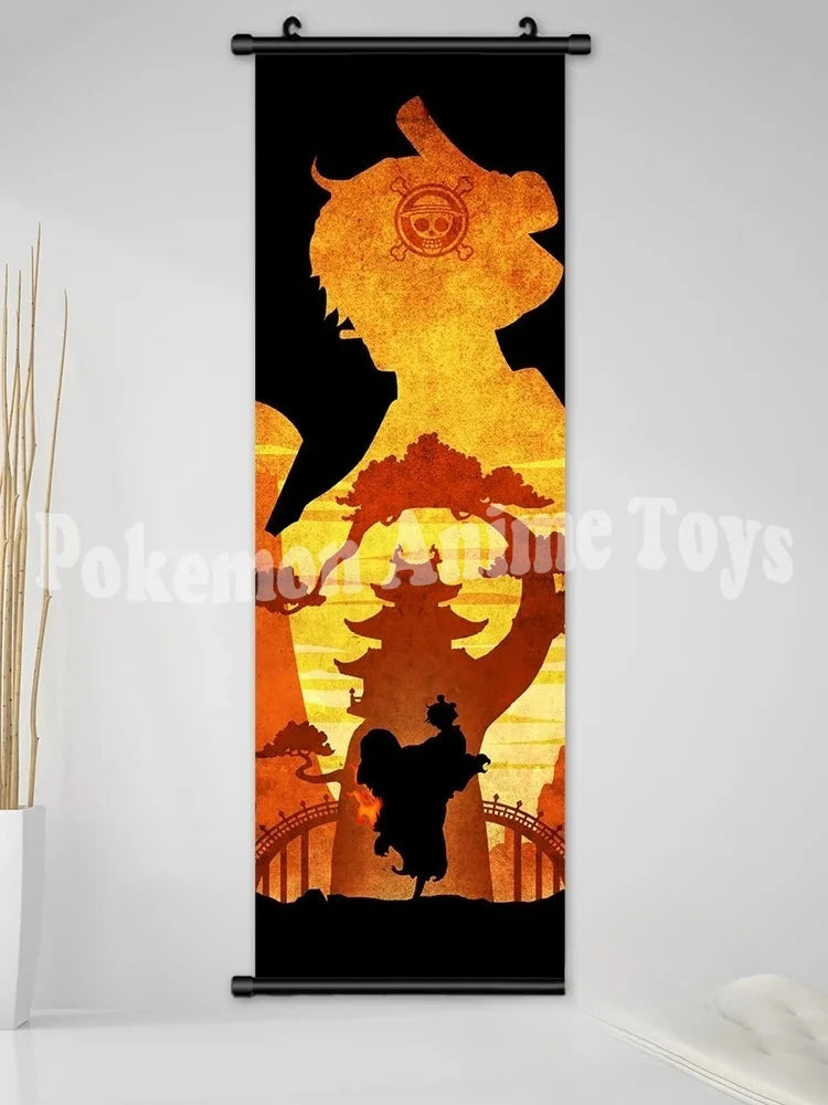 Home Decoration Anime Wall One Piece Artwork Luffy Painting Zoro Hanging Scrolls Sanji Canvas Printed Janpanese Picture Poster