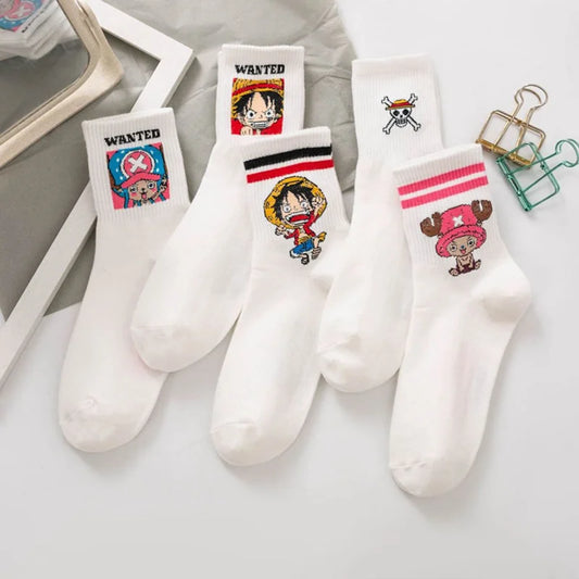 New One Piece Cotton Stockings Women Men Cute Socks Cartoon Anime Derivative Peripherals Basketball Sock Birthday Party Gifts