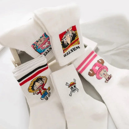 New One Piece Cotton Stockings Women Men Cute Socks Cartoon Anime Derivative Peripherals Basketball Sock Birthday Party Gifts