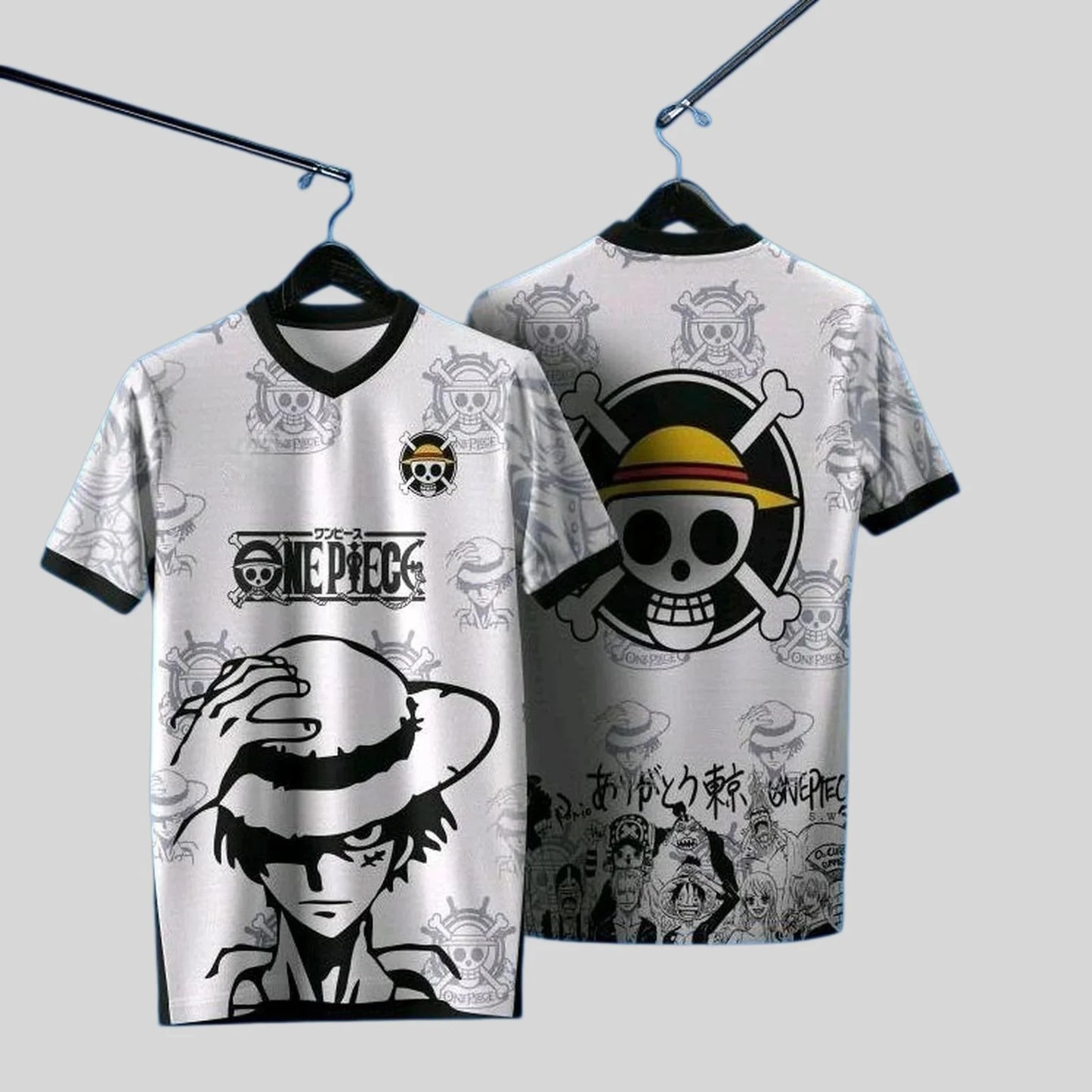 2026 Japanese Anime One Piece Short-sleeved T-shirt Spring/Summer Men's Jersey Sports Children's