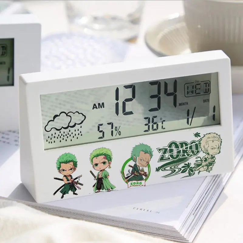 Cute Cartoon One Piece Monkey D. Luffy Roronoa Zoro Nami Electronic Alarm Clock Creative Alarm Clock Electronic Clock