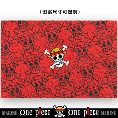Hot Selling One Piece Anime Cartoon Home Entrance Silk Circle Floor Mat Cuttable Pvc Floor Door Mats Non-Slip Washable Mat Carpe