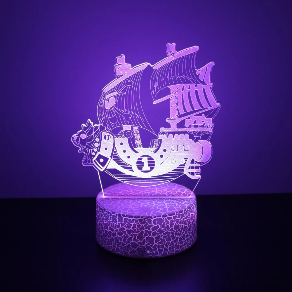One Piece Zoro Luffy Nami Anime Night Lights Action Figure 3D LED Color Changing Toys Doll Usopp Sanji Chopper Hancock