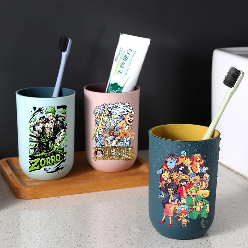 One Pieces Luffy Kids Toothbrush Mugs Cute Girls Boys Mouth Washing Cups