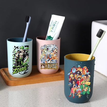 One Pieces Luffy Kids Toothbrush Mugs Cute Girls Boys Mouth Washing Cups