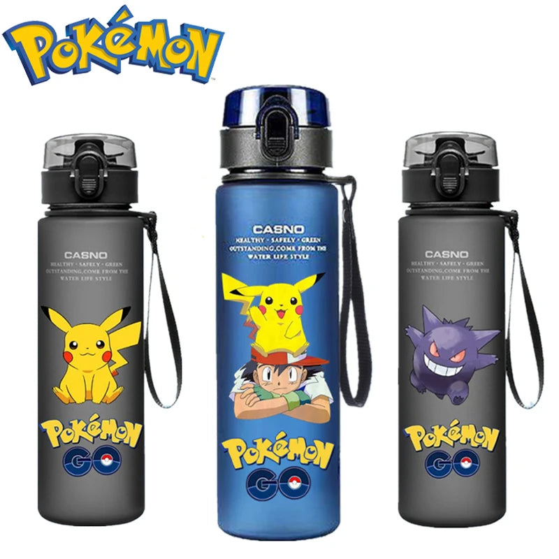 Pokemon 560ML Water Cup Anime Portable Children's Cute Plastic Cartoon Outdoor Sports Large Capacity Water Bottle Gifts