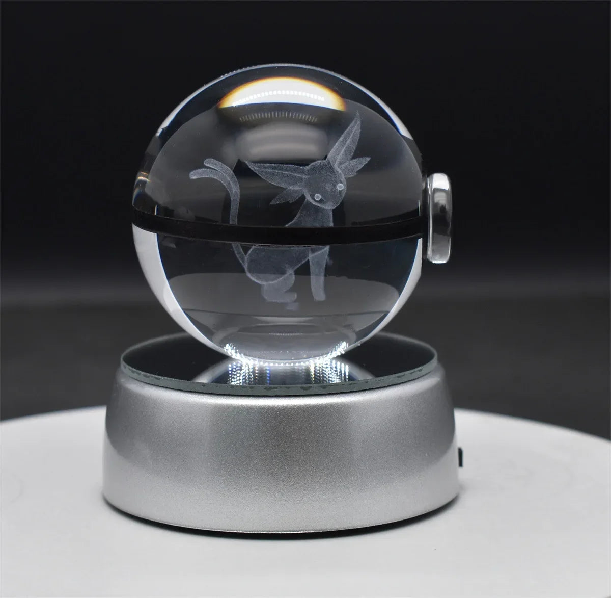 Pokemon 3D Crystal Ball Anime Game Pokeball Rainbow Led Night Light