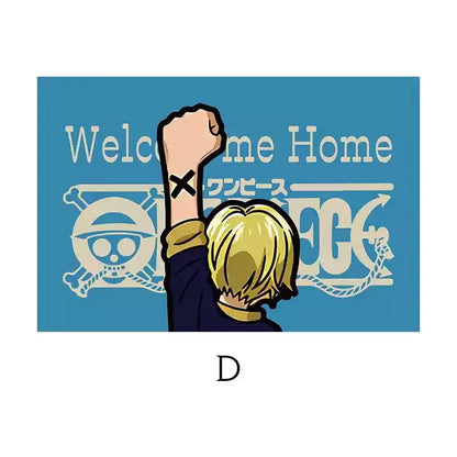 Hot Selling One Piece Anime Cartoon Home Entrance Silk Circle Floor Mat Cuttable Pvc Floor Door Mats Non-Slip Washable Mat Carpe