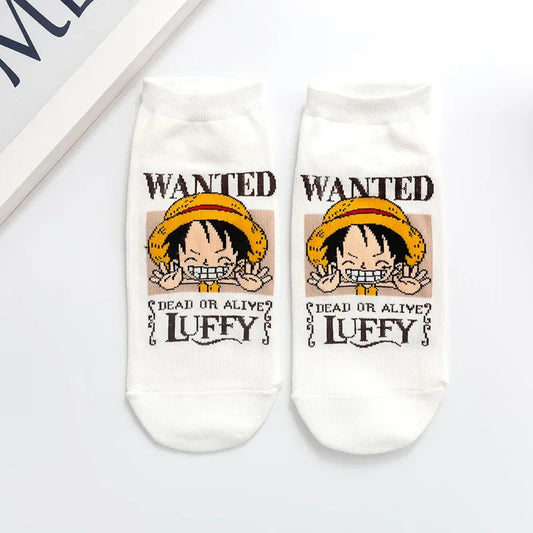 Hot Bandai ONE PIECE Men Boat Socks Luffy Chopper Anime Figure Cartoon Low Socks for Women Spring Summer 100% Cotton Socks