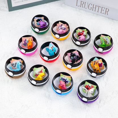 12PCS Pokemon Ball Pokeball Pikachu Pokeball Action Figure Cartoon Anime Kawaii Doll Poke Ball Collection Kids Birthday Gifts