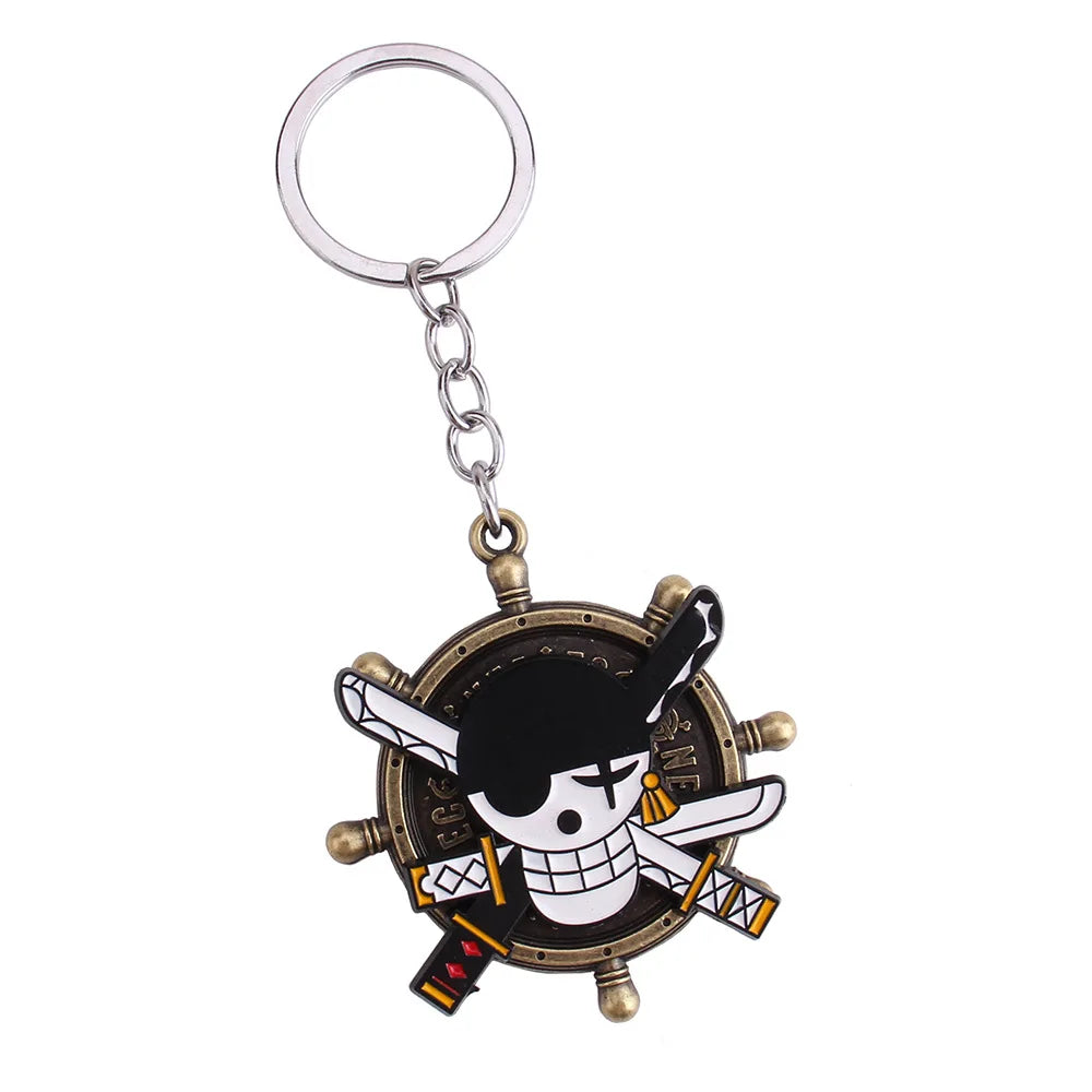 One Piece Luffy Anime Keychain, Cute Metal Cartoon   School Bag Ornament, Birthday Gift for