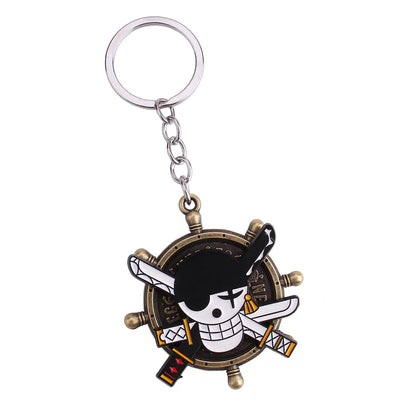 One Piece Luffy Anime Keychain, Cute Metal Cartoon   School Bag Ornament, Birthday Gift for