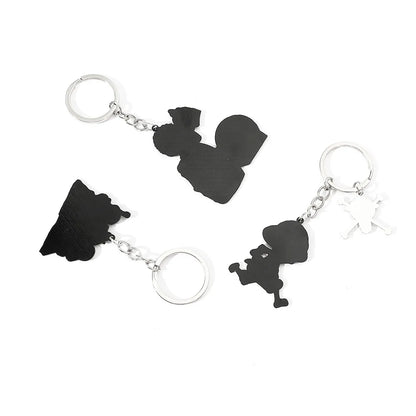 Anime Keychain Luffy Zoro Ace Sabo Metal Pendant Key Chain for Friends Bag Backpack Keyrings Ornament Gifts