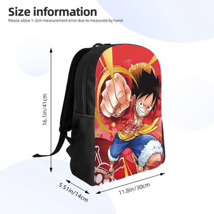 One Piece Luffy  Casual Backpack Durable Student Hiking Travel Cartoon  Daypack for Men Women College Shoulder Bag