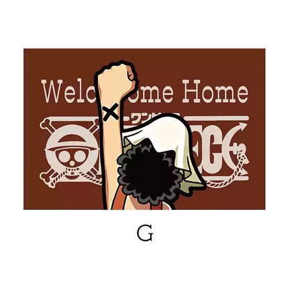 Hot Selling One Piece Anime Cartoon Home Entrance Silk Circle Floor Mat Cuttable Pvc Floor Door Mats Non-Slip Washable Mat Carpe