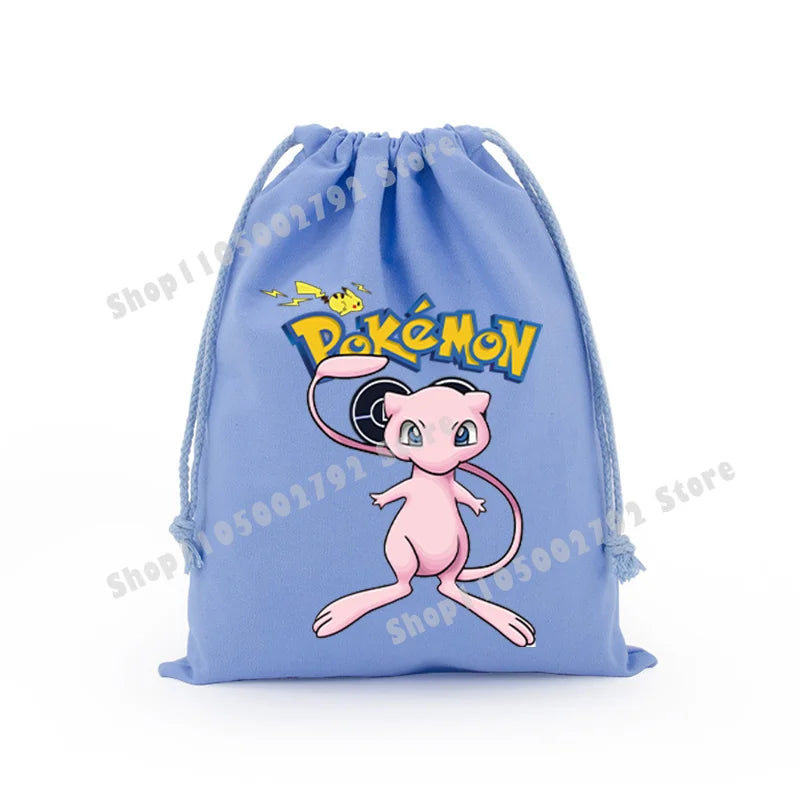 Pokemons Pikachu Storage Drawstring Bag Party Candy Package Cartoon Gengar Charizard Portable Boy Key Pouch Kids Gift Bags