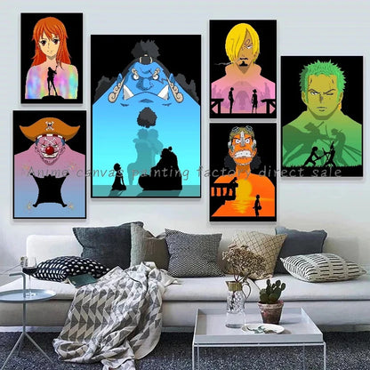 Anime Luffy Poster Printing Canvas Painting Home Living Room Suitable for Bedroom Bar Cafe Entrance Art Wall Painting Decoration