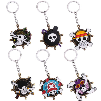 One Piece Luffy Anime Keychain, Cute Metal Cartoon   School Bag Ornament, Birthday Gift for