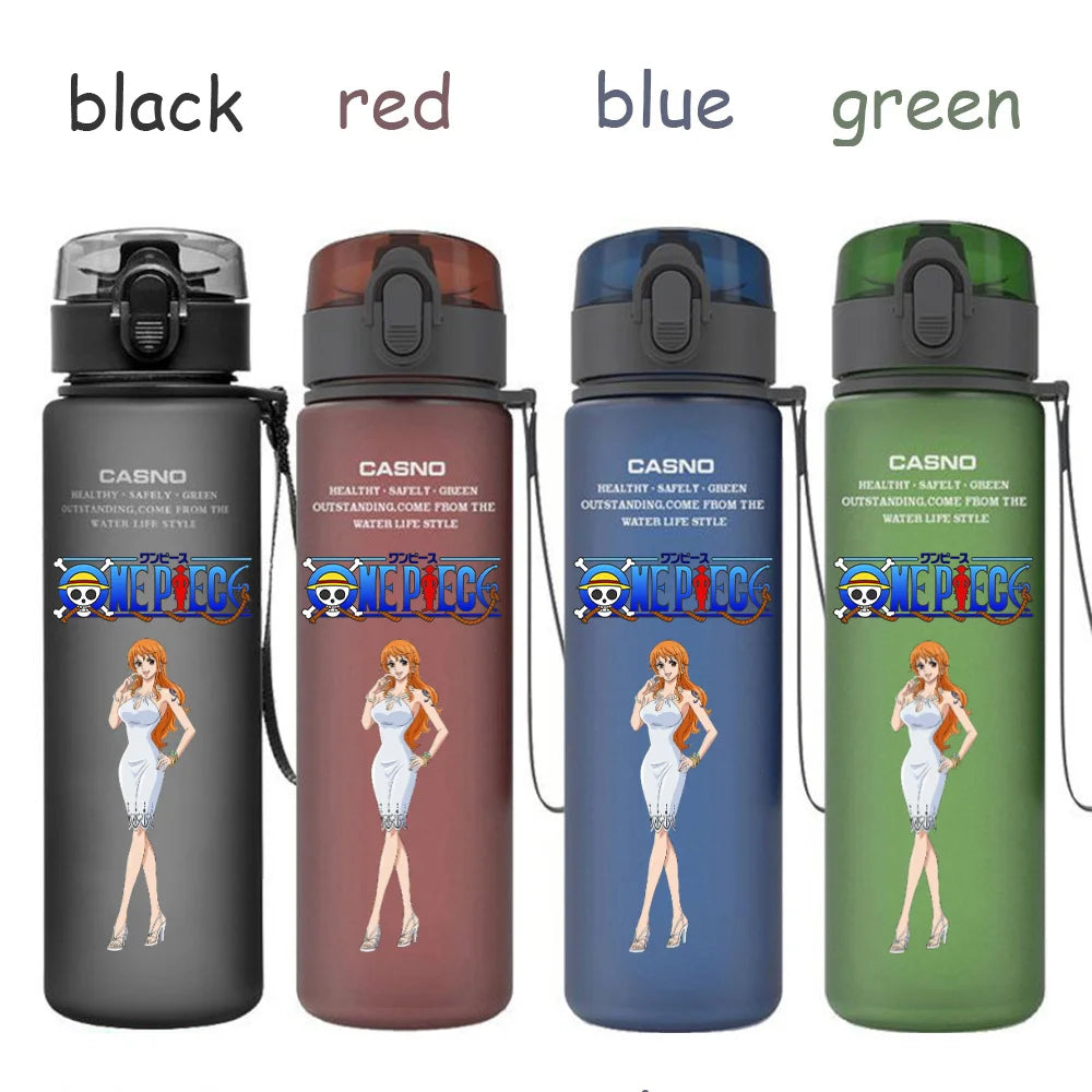 560ML One Piece Water Cup Children Portable Plastic Cartoon Luffy Nami Ace Outdoor Large Capacity Sport Water Drinking Bottle