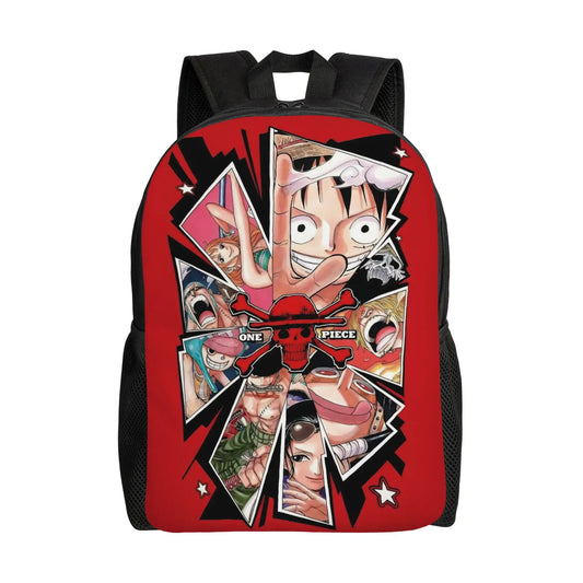 One Piece Luffy  Casual Backpack Durable Student Hiking Travel Cartoon  Daypack for Men Women College Shoulder Bag