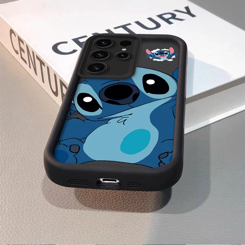 Cute Disney Stitch Phone Case for Samsung Galaxy S24 S25 S23 Ultra S22 S21 Plus FE A36 A56 A26 A16 A06 A15 A25 A35 A55 5G Cover